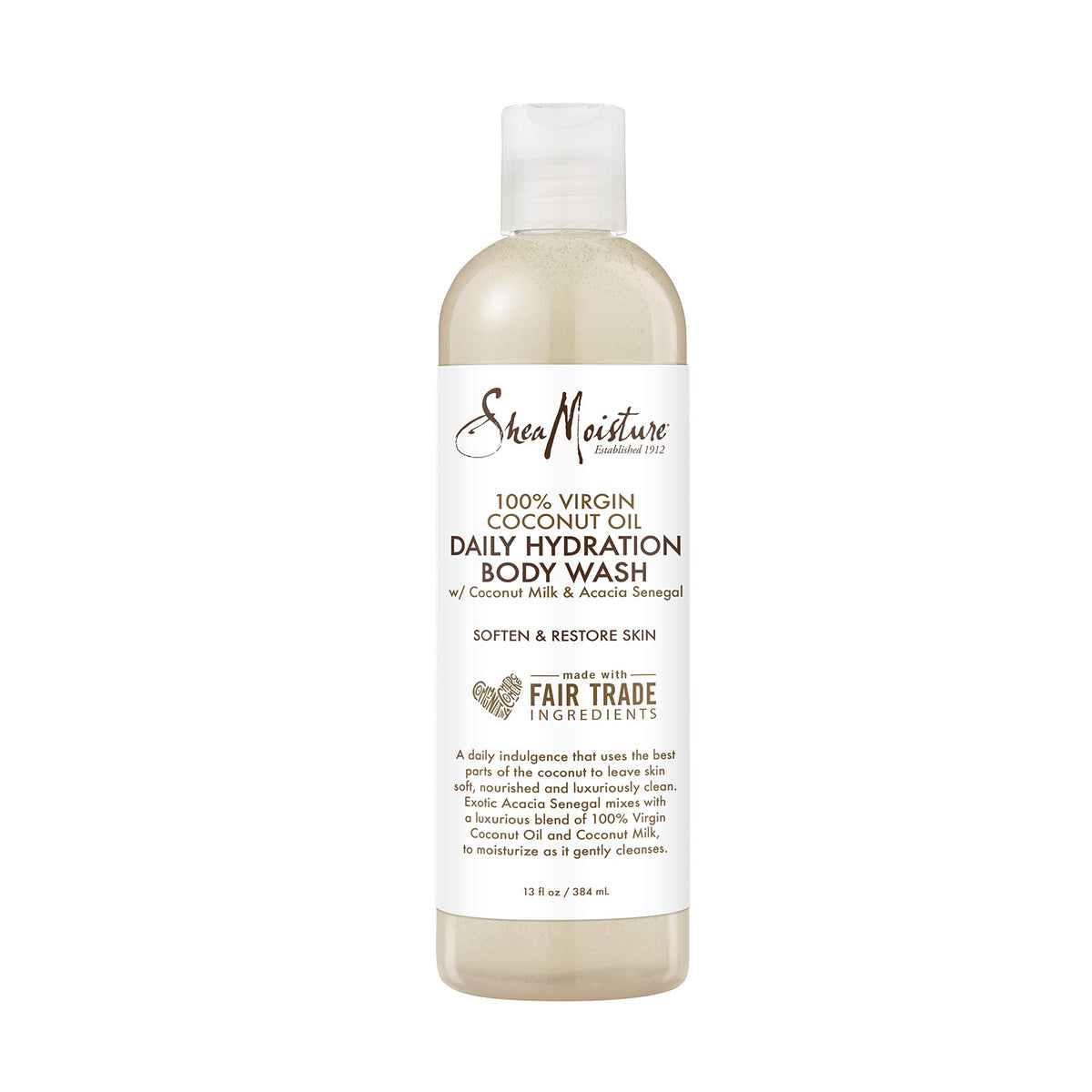 Shea Moisture 100% Virgin Coconut Oil Bubble Bath & Body Wash front view