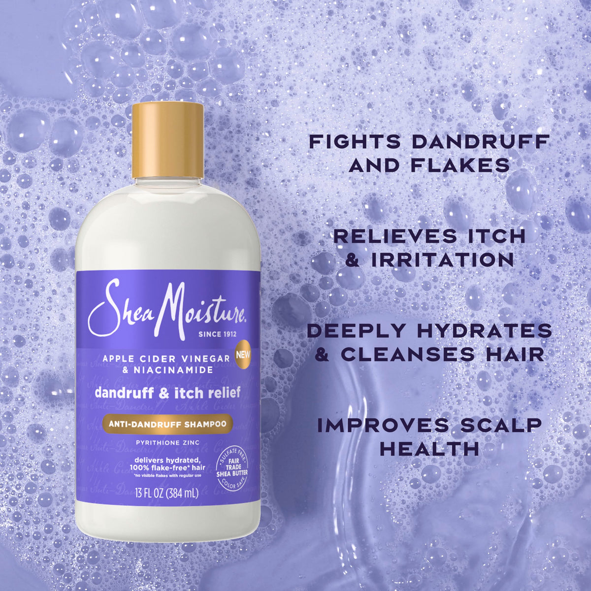 Shea Moisture Anti-Dandruff Shampoo 13oz side view