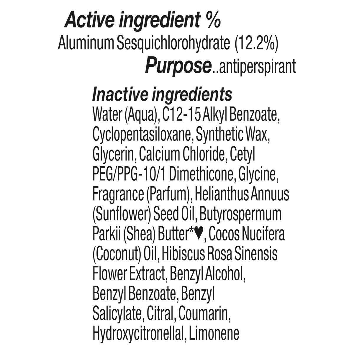 Shea Moisture Antiperspirant Deodorant Coconut & Hibiscus side view
