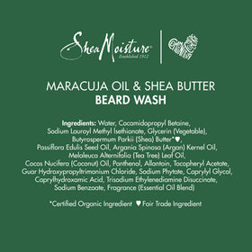 Shea Moisture Beard Wash Maracuja Oil & Shea Butter 6 oz lifestyle scene with grooming tools