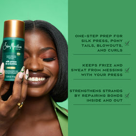 Shea Moisture Bond Repair Shampoo and Conditioner on a bathroom shelf