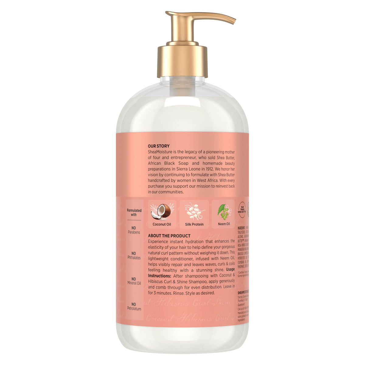 Shea Moisture Curl & Shine Conditioner Coconut & Hibiscus back view