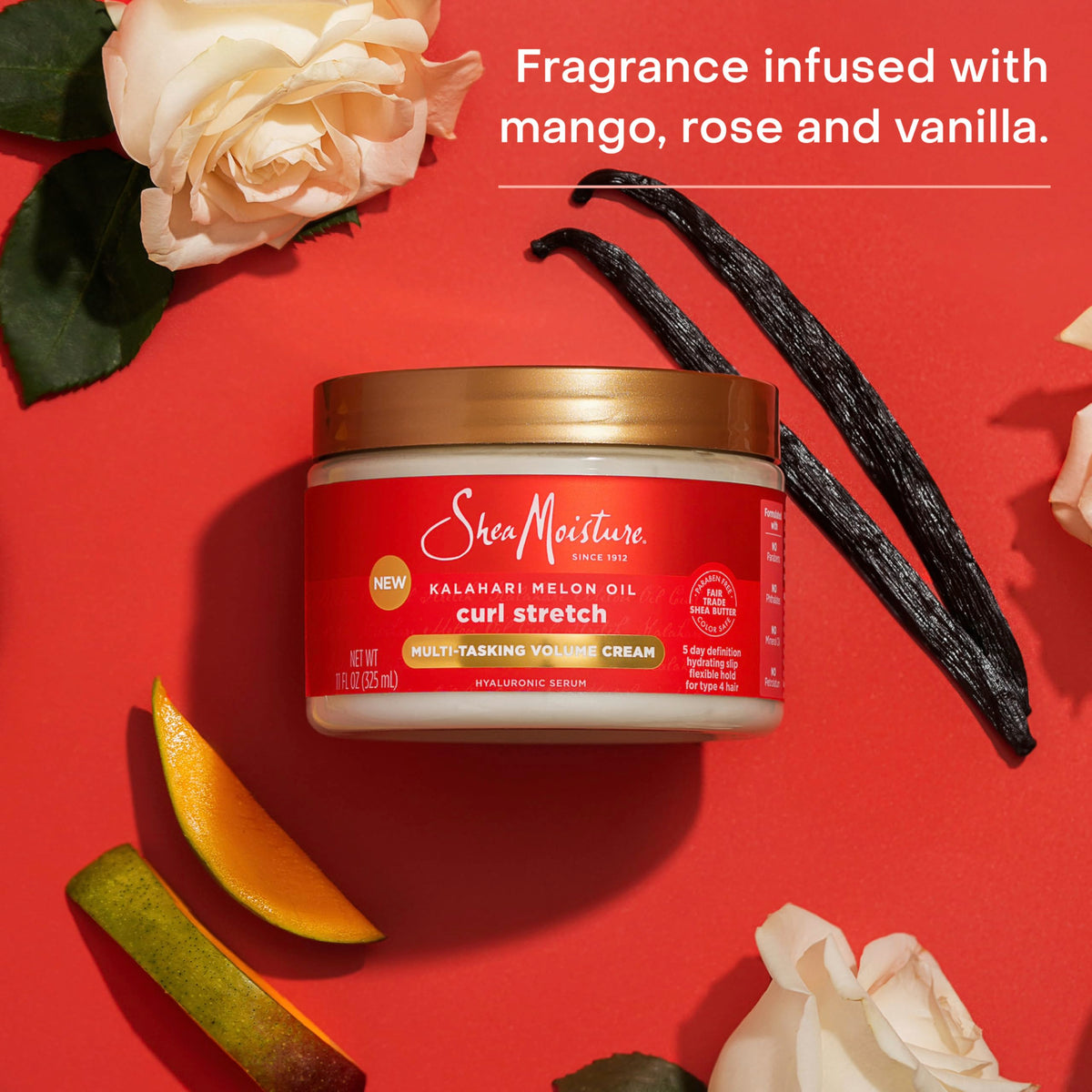 Shea Moisture Curl Stretch Volume Cream lifestyle shot