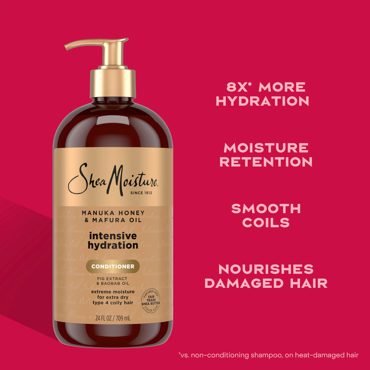 Shea Moisture Intensive Hydration Conditioner with ingredients displayed