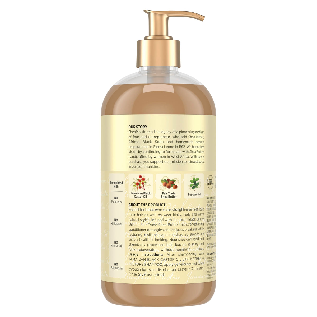 Shea Moisture Jamaican Black Castor Oil Conditioner 24oz back view