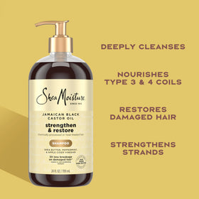 Shea Moisture Jamaican Black Castor Oil Shampoo 24oz with pump