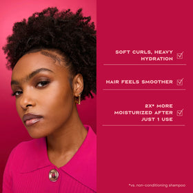Shea Moisture Manuka Honey & Mafura Oil Shampoo in a bathroom setting