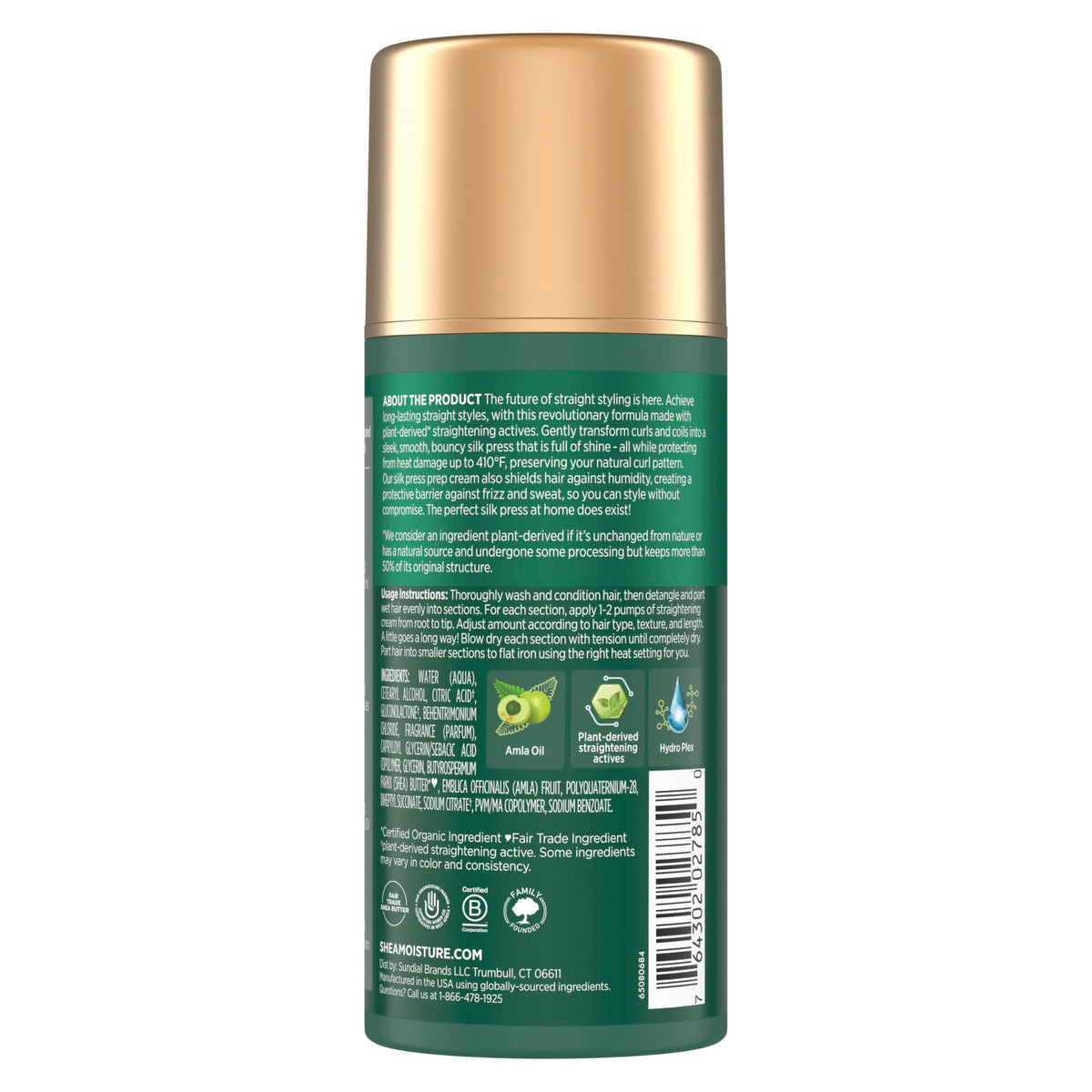 Shea Moisture Silk Press Prep Cream 3.3oz back view