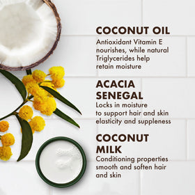 SheaMoisture coconut oil with tropical coconut background