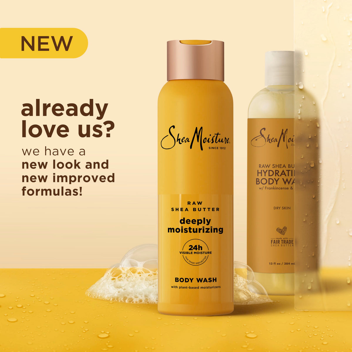 SheaMoisture Raw Shea Butter Body Wash bottle side view