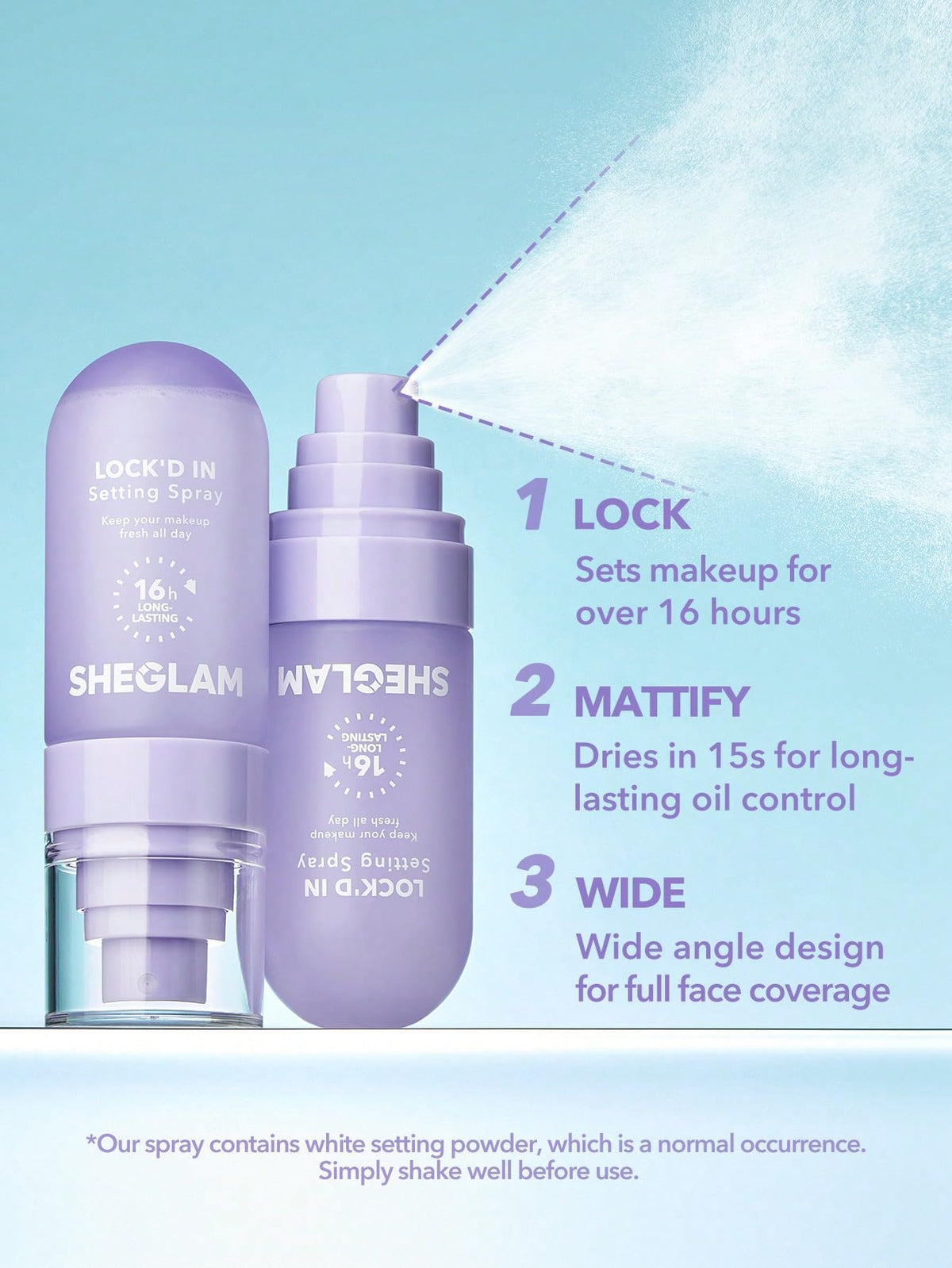 SHEGLAM Lock'd In Setting Spray 100g spray nozzle