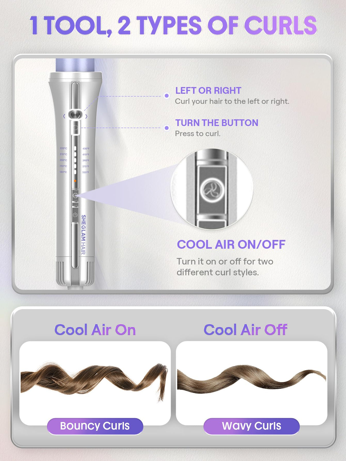 SHEGLAM One Touch Airflow Styler Pro close-up of barrel