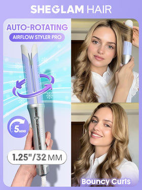 SHEGLAM One Touch Airflow Styler Pro showing 360° cooling vents