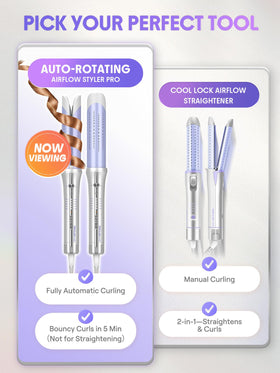 SHEGLAM One Touch Airflow Styler Pro side view showing barrel