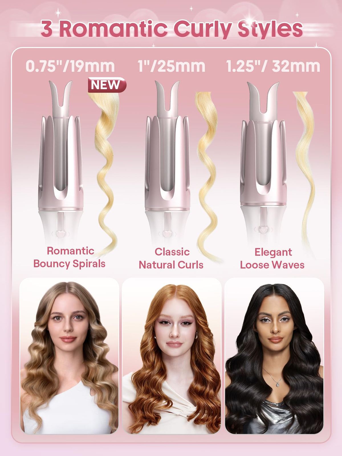 SHEGLAM Pink Curling Iron side view