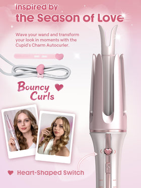 SHEGLAM Pink Curling Iron with heart hair clip included