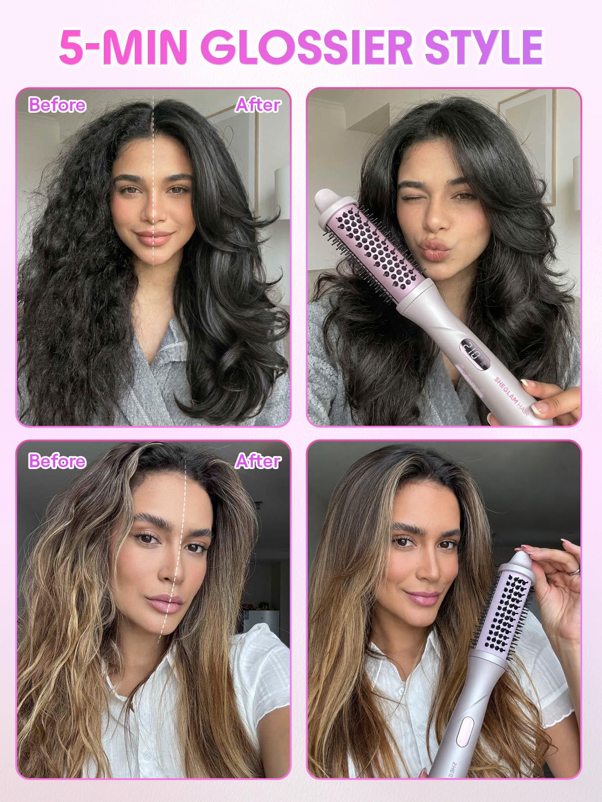 SHEGLAM Steam Thermal Brush accessories including heat-resistant glove
