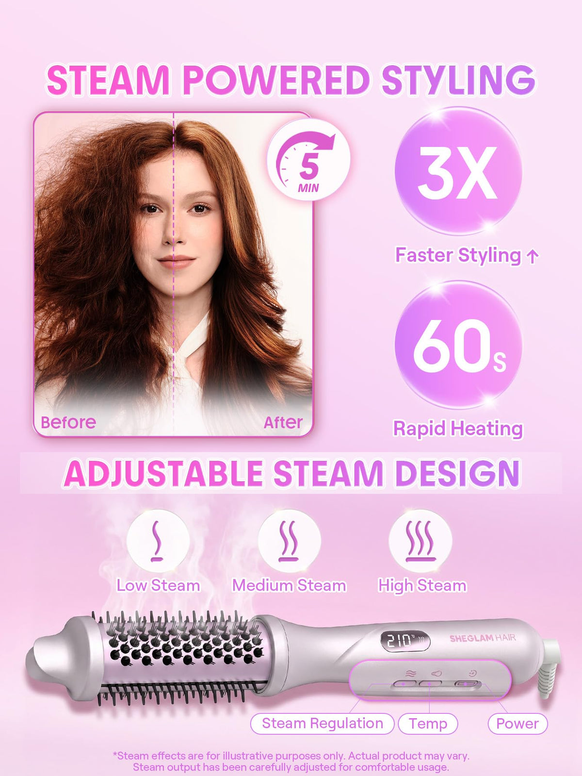 SHEGLAM Steam Thermal Brush packaging
