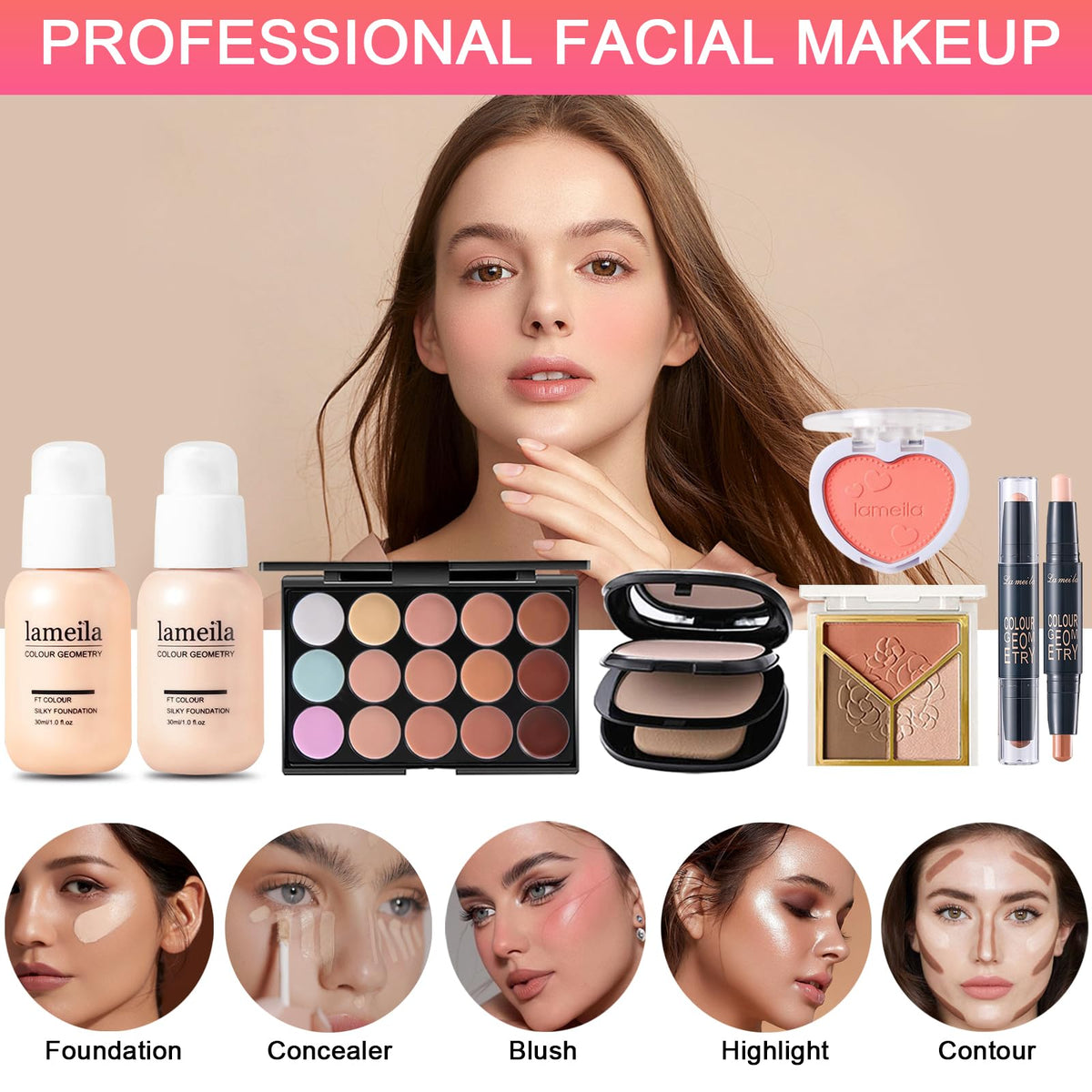 SHELAKIN All-in-One Makeup Kit with lipsticks and lip glosses