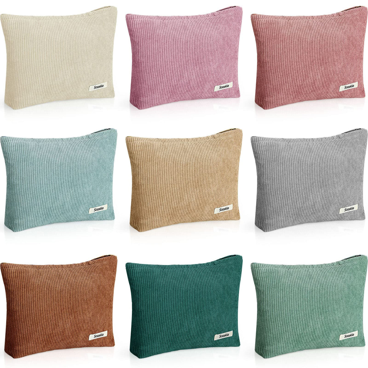 Sherr 9 Pcs Velvet Makeup Bag Set in various colors