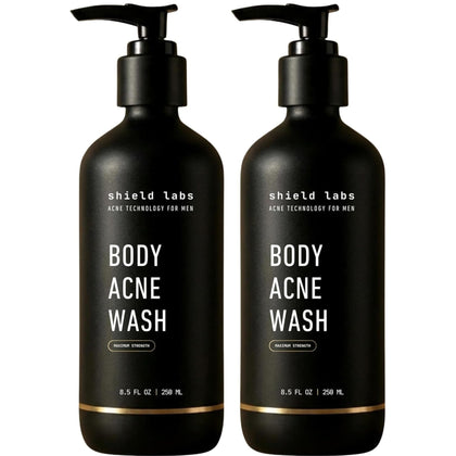 Shield Body Acne Wash for Men 10% Benzoyl Peroxide 2-Pack front view