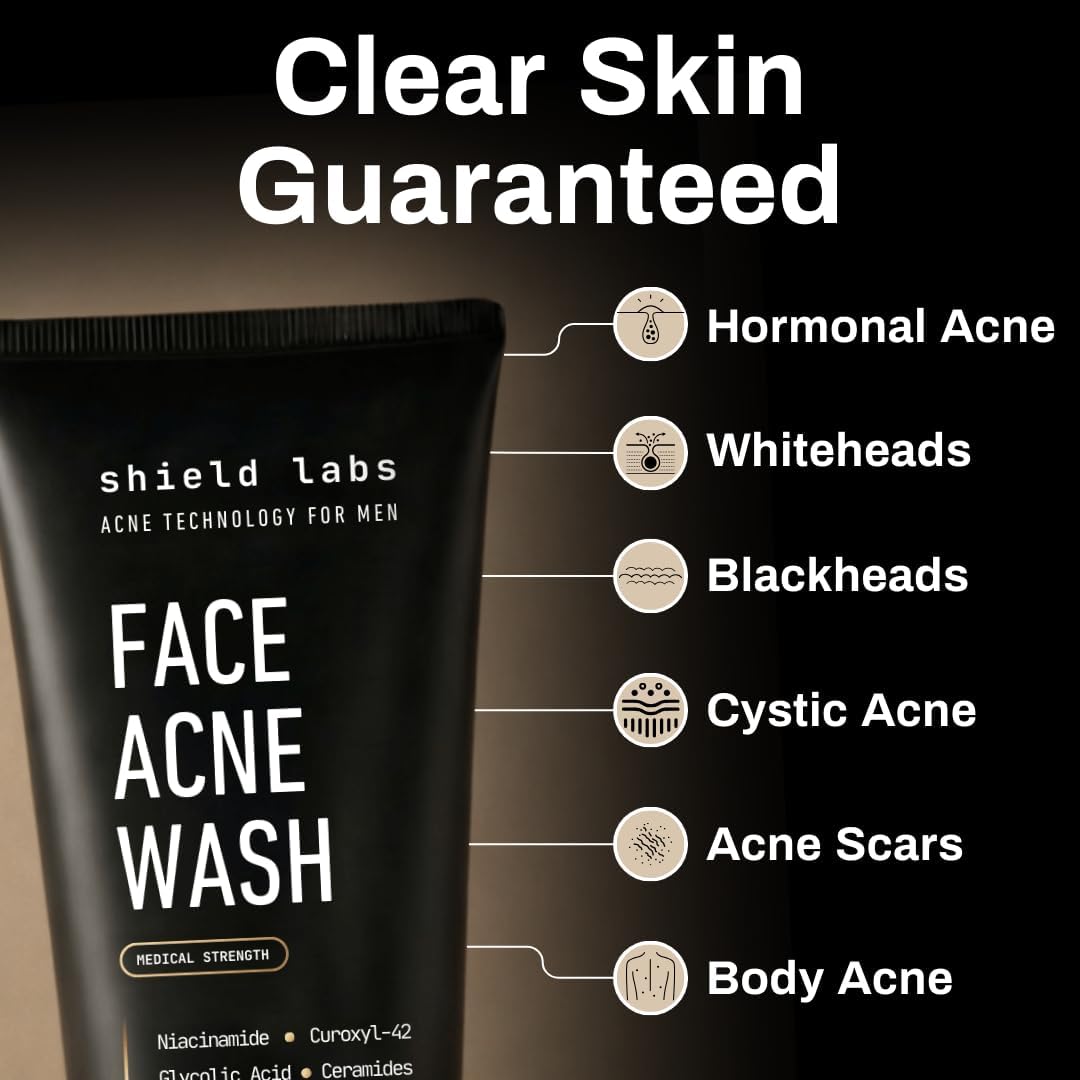 Shield Face Acne Wash for Men 5.1 oz packaging