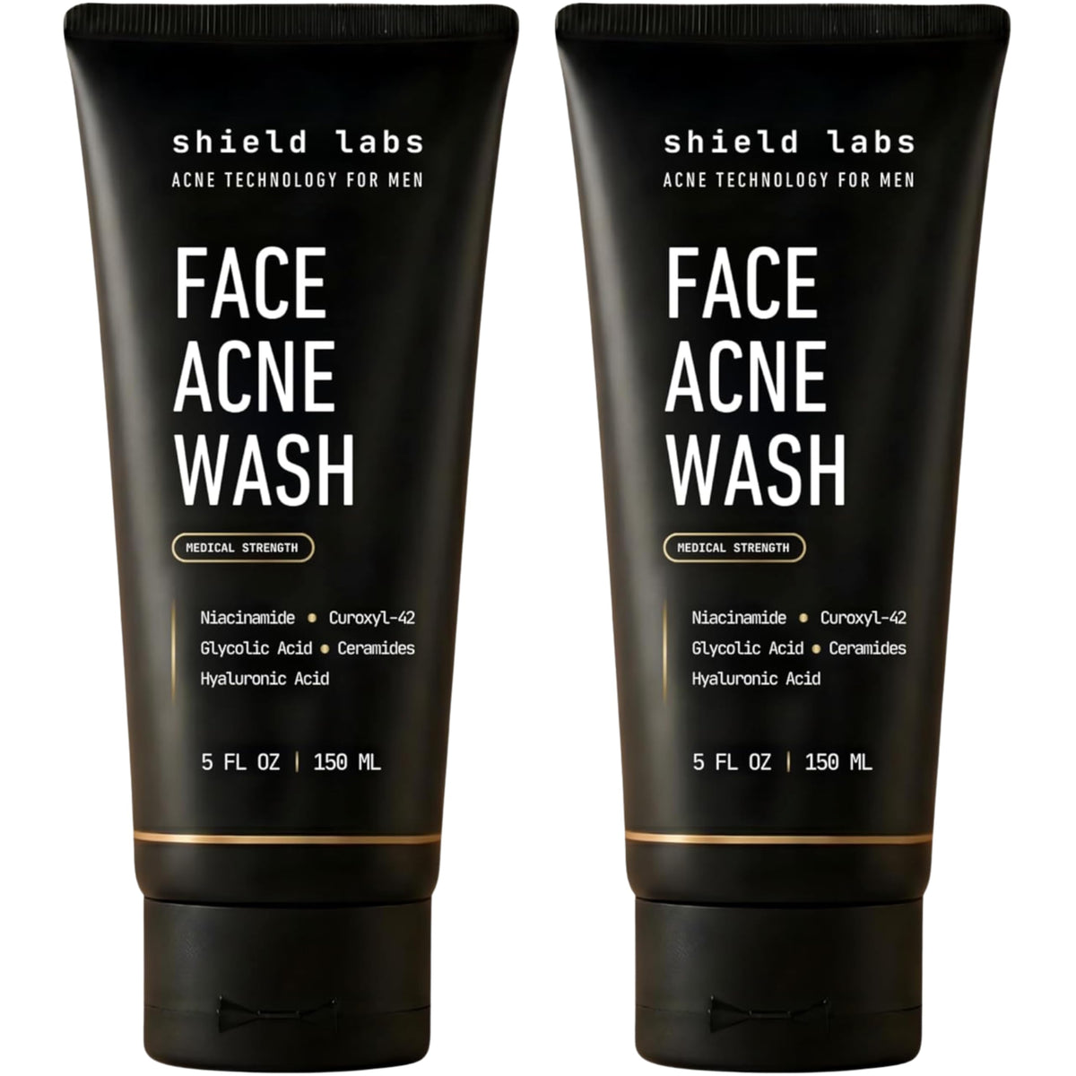 Shield Face Acne Wash for Men front view, 5.1 oz bottle