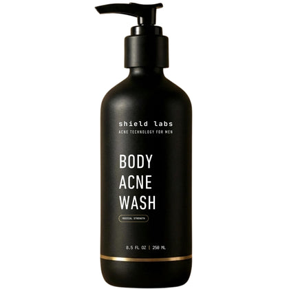 Shield Men's Acne Body Wash 4% Benzoyl Peroxide bottle front view