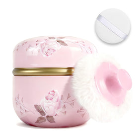 SHIMIDO Body Powder Puff Container front view with lid