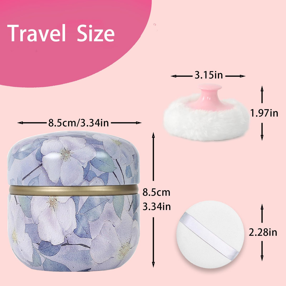SHIMIDO Body Powder Puff Container shown with powder puff application