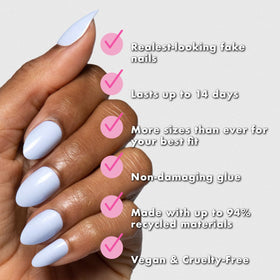 Shimmery Super Star XS Squoval press-on nails