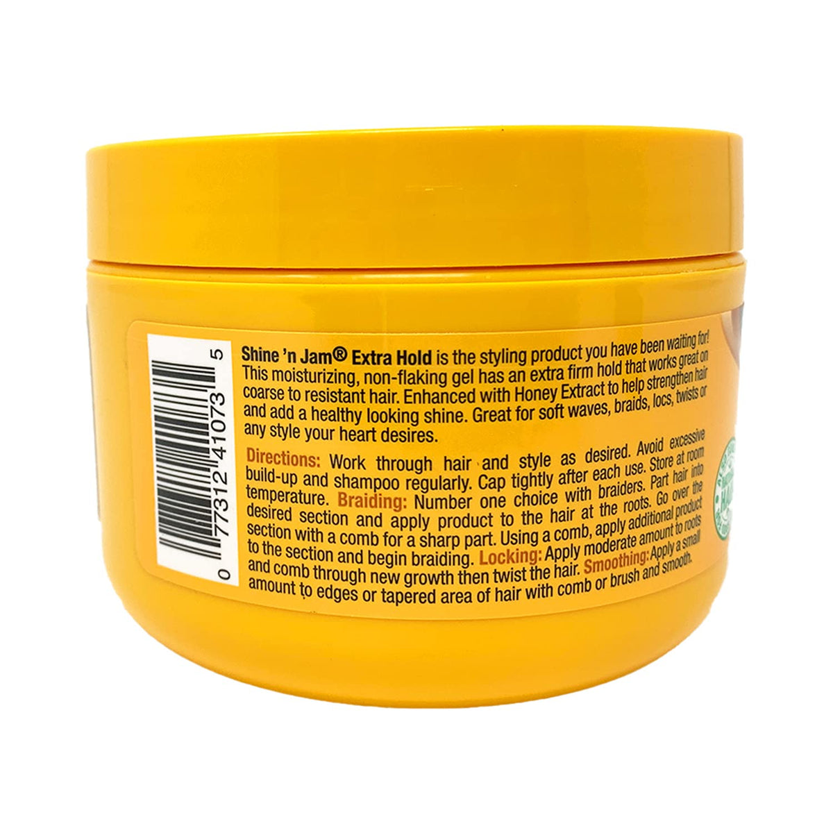 Shine 'n Jam Extra Hold Gel 8 oz back view with ingredient list