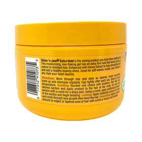 Shine 'n Jam Extra Hold Gel 8 oz back view with ingredient list