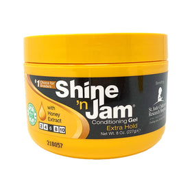 Shine 'n Jam Extra Hold Gel 8 oz front view with packaging