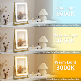 Shinerva LED Makeup Mirror displaying warm light mode