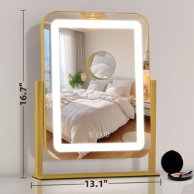 Shinerva LED Makeup Mirror side view showing touch control
