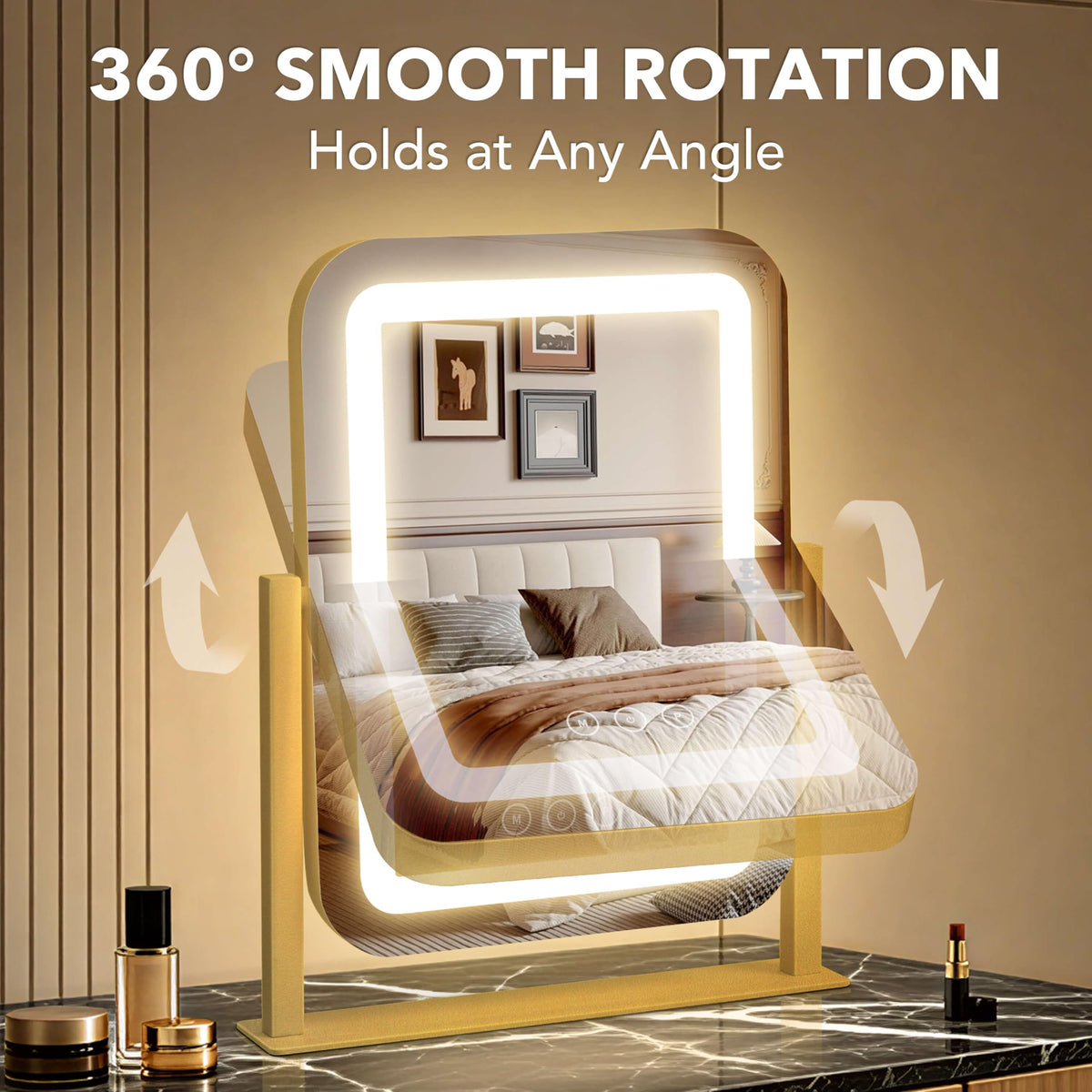 Shinerva vanity mirror showcasing natural light mode