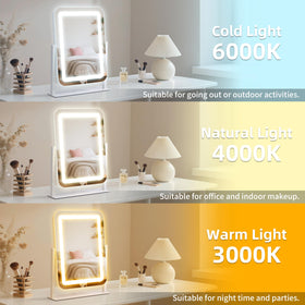 Shinerva Vanity Mirror showcasing three lighting modes