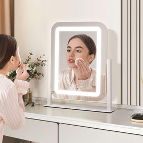 Shinerva Vanity Mirror with Lights in a bedroom setting
