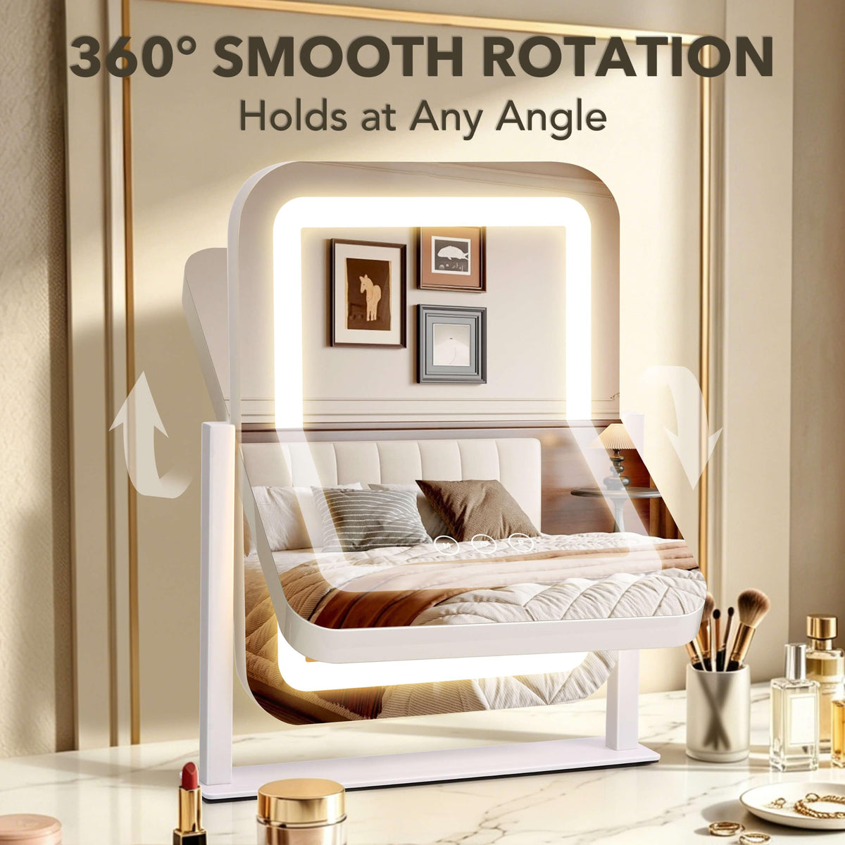 Shinerva Vanity Mirror with Lights on a desk