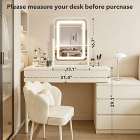Shinerva Vanity Mirror with lights on in a dark room