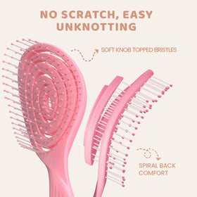 SHINLEA Detangle Hair Brush back view highlighting coil design