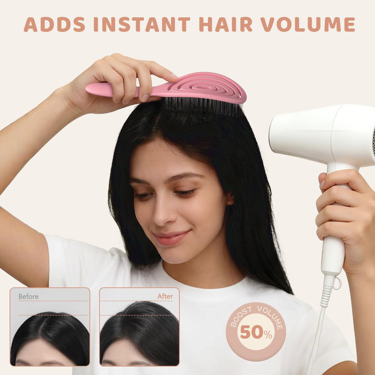 SHINLEA Detangle Hair Brush displayed with hair styling products