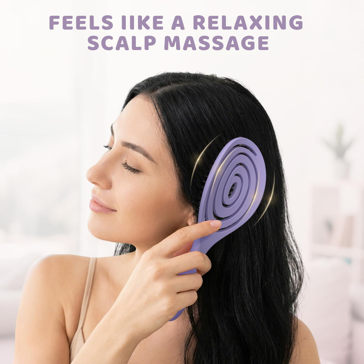 SHINLEA Detangle Hair Brush in use on wet hair
