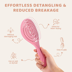 SHINLEA Detangle Hair Brush side view showing bristles