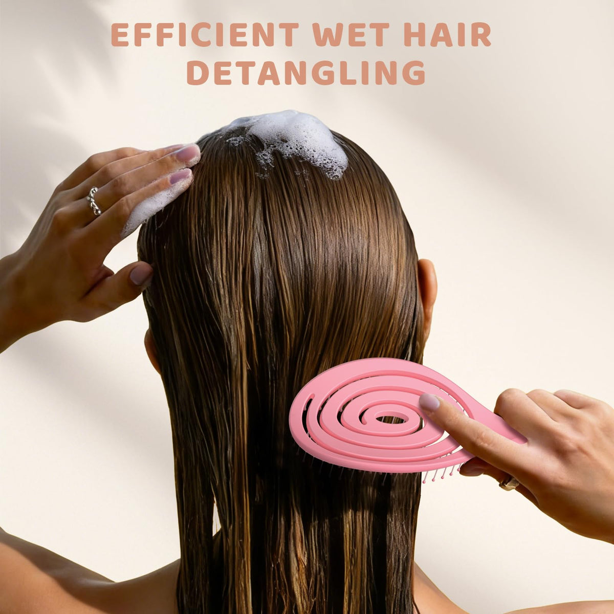 SHINLEA Detangle Hair Brush with close-up of nylon bristles