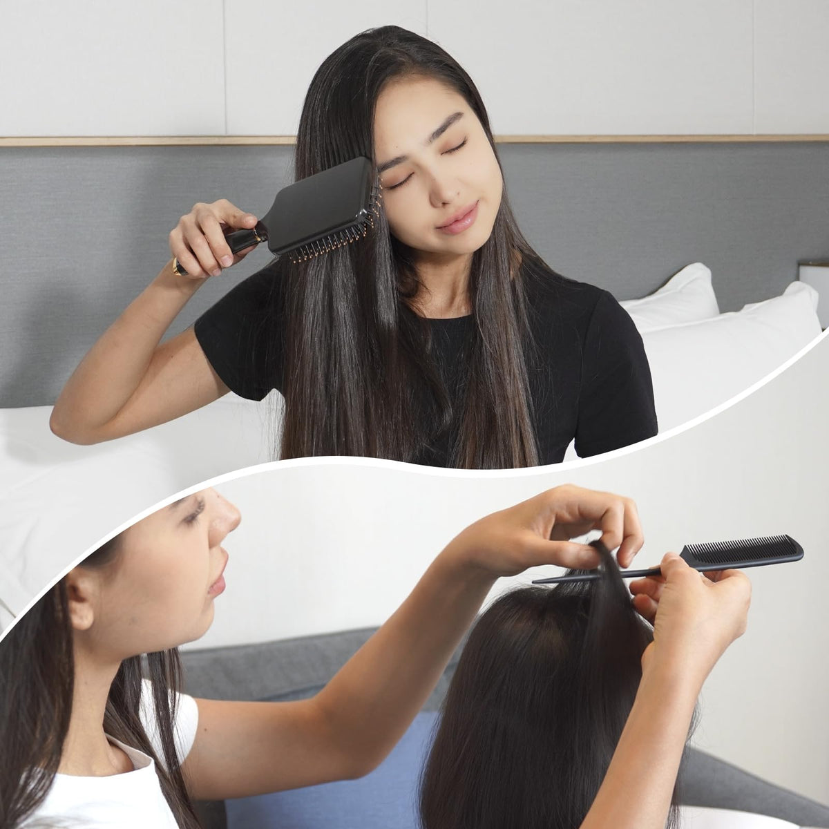 SHINLEA Detangling Brush compact size fitting in a travel bag