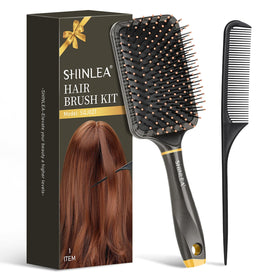 SHINLEA Detangling Brush front view with large paddle design