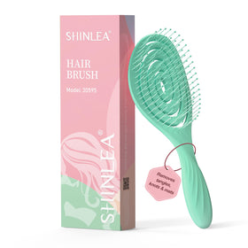 SHINLEA Hair Brush front view in green