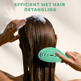 SHINLEA Hair Brush in use on dry hair